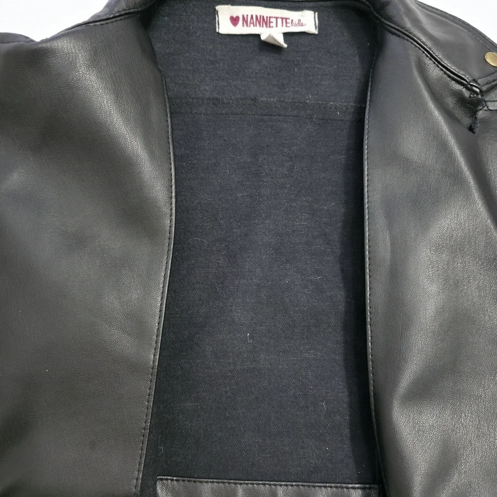 Nanette Kids Black Moto Jacket Size 5 Y2K Style